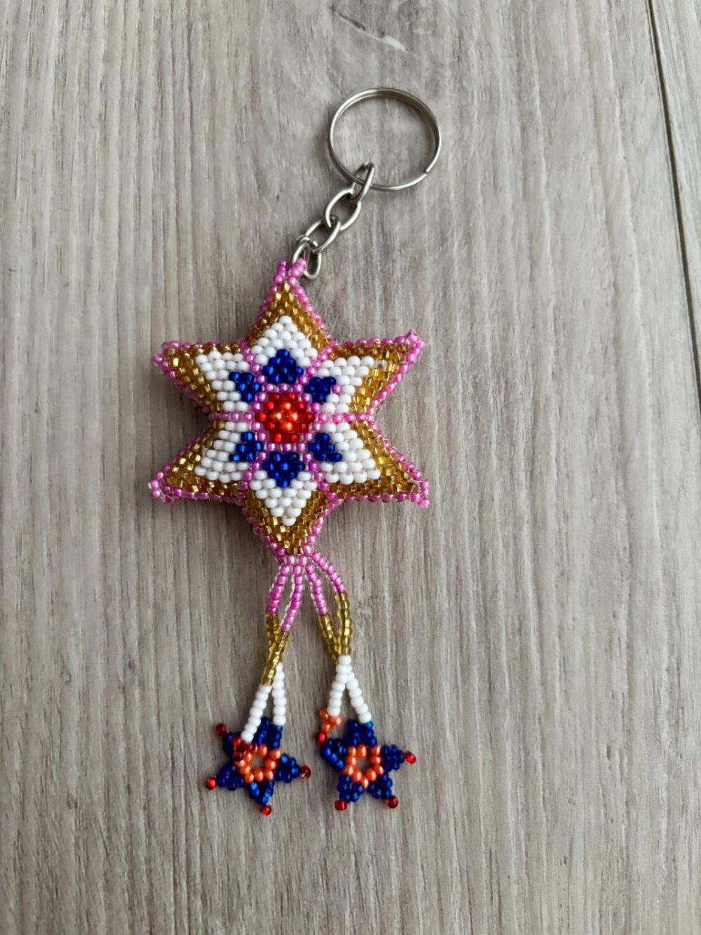 Handcrafted Beaded Star Keychain & Bag Charm